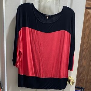 Cable & Gauge Black and Crimson Blouse